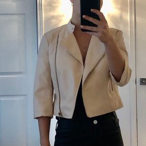 Light pink leather coat